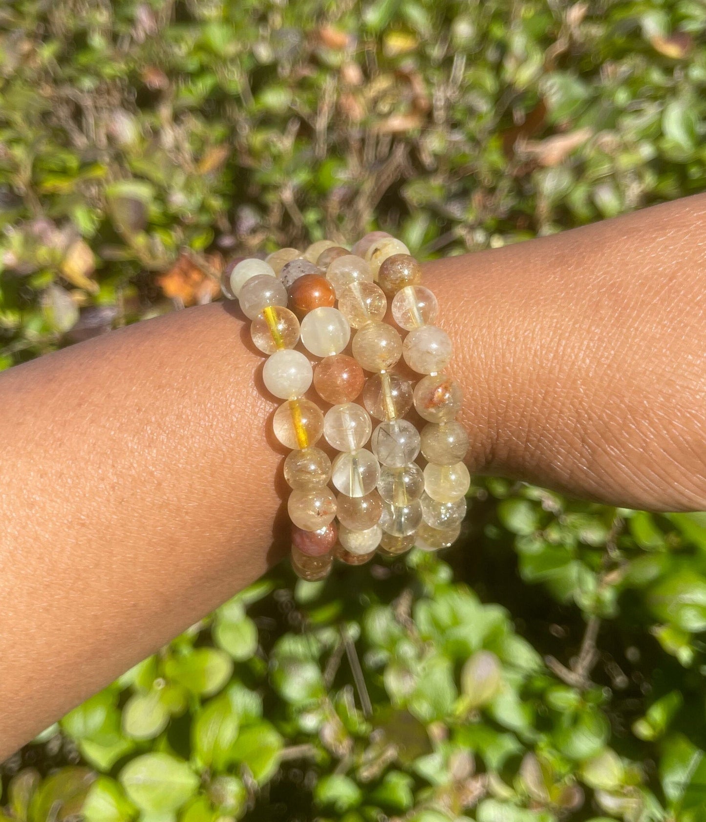 Multi-Colour Rutilated Quartz Bracelet, Healing Crystals, Gemstone Bracelet, Chakra Healing Bracelet, Golden Healer, Abundance, Wealth