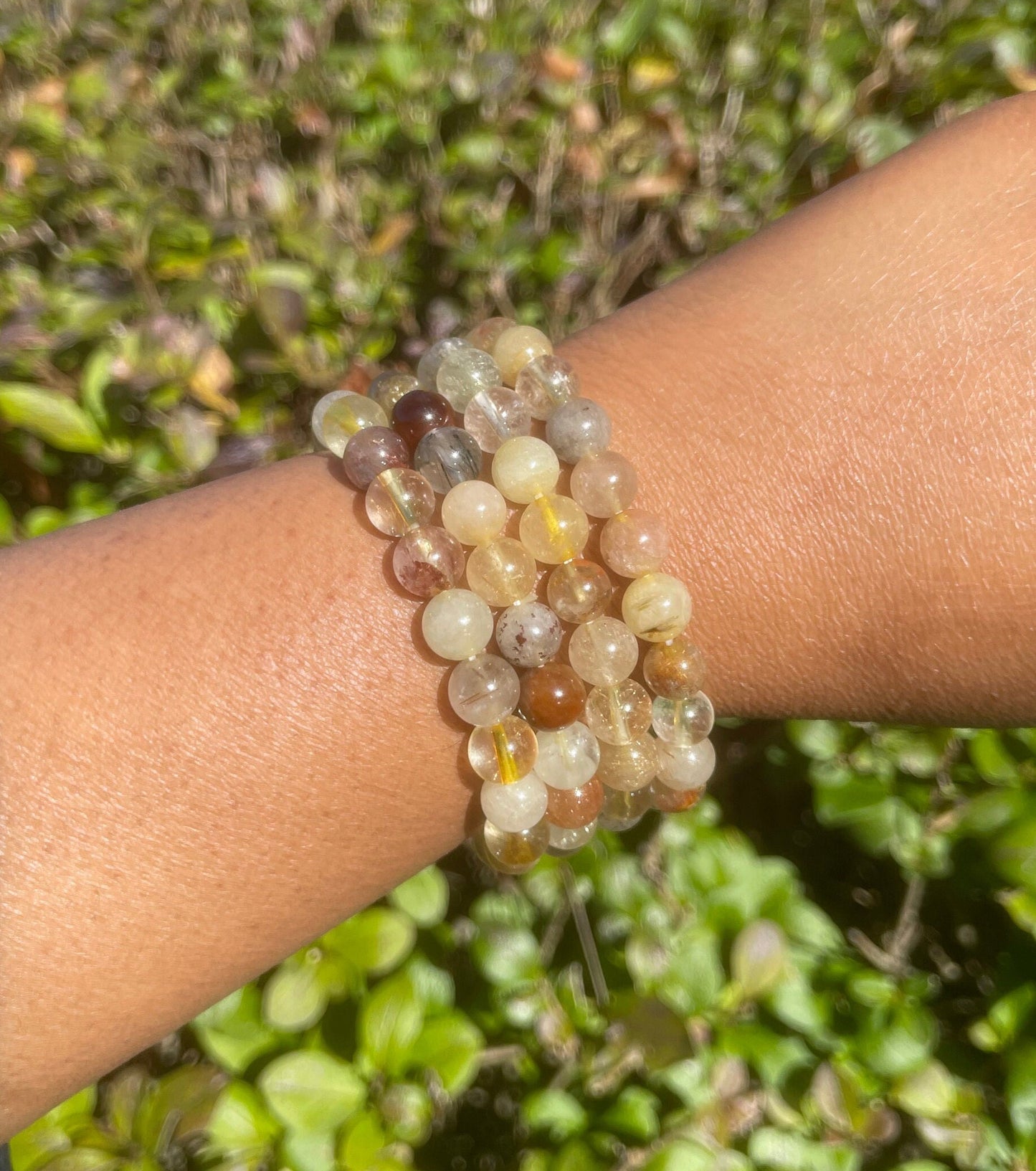 Multi-Colour Rutilated Quartz Bracelet, Healing Crystals, Gemstone Bracelet, Chakra Healing Bracelet, Golden Healer, Abundance, Wealth