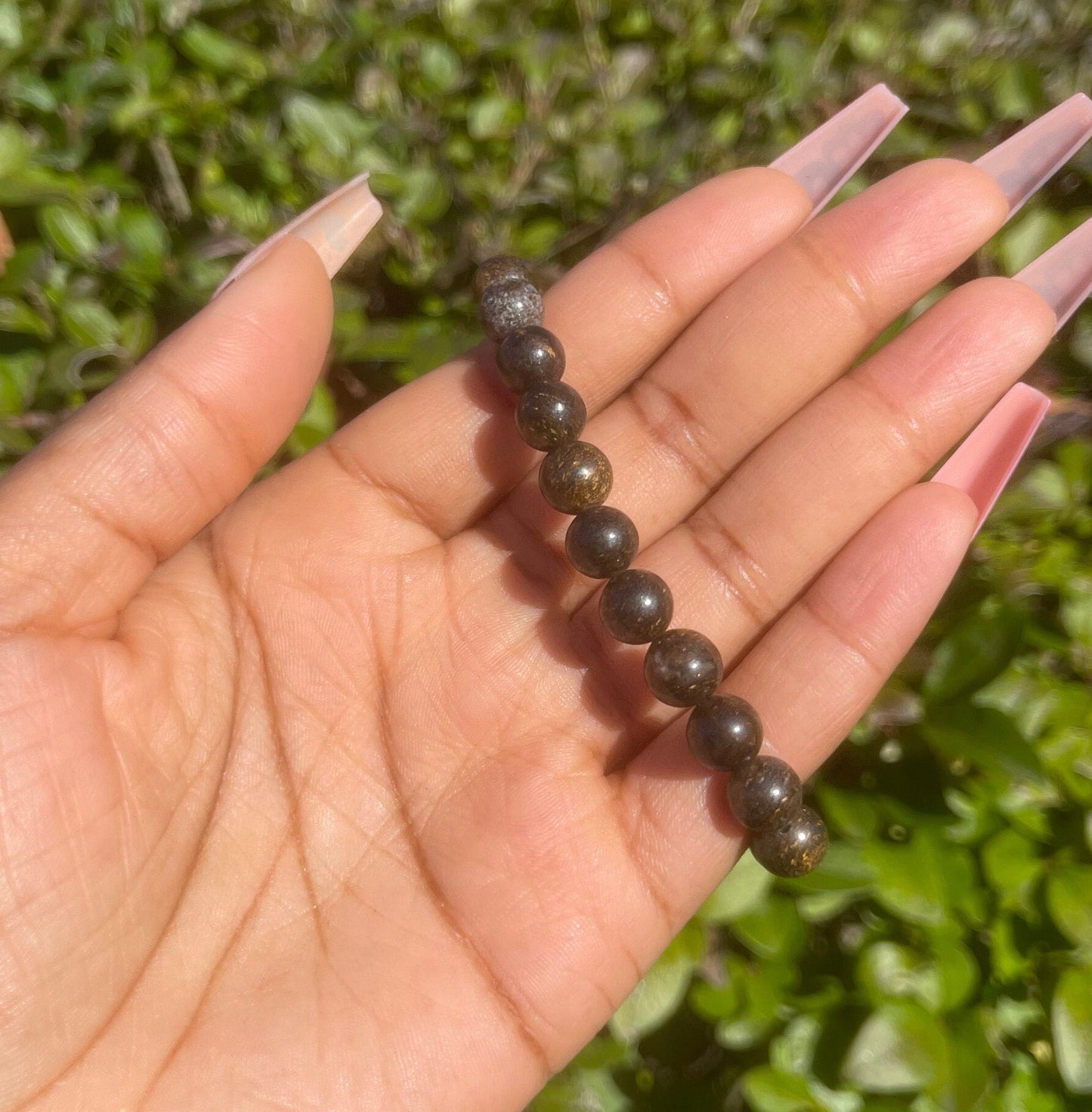 Natural Bronzite Bracelet, Beads Bracelet, Chakra Healing Energy Crystals, Gemstone Bracelet, Crystal Bracelet, Courage, Protection Jewelry