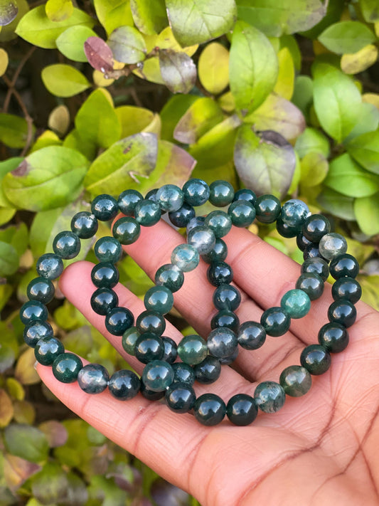 Dark Moss Agate Bracelet