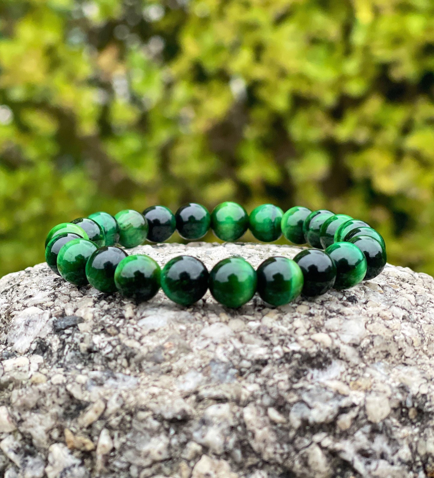 Green Tiger Eye Bracelet, Protection Bracelet, Chakra Healing Crystal Stones, Beads Bracelet, Crystal Gifts, Gift for Him, Gift for Her