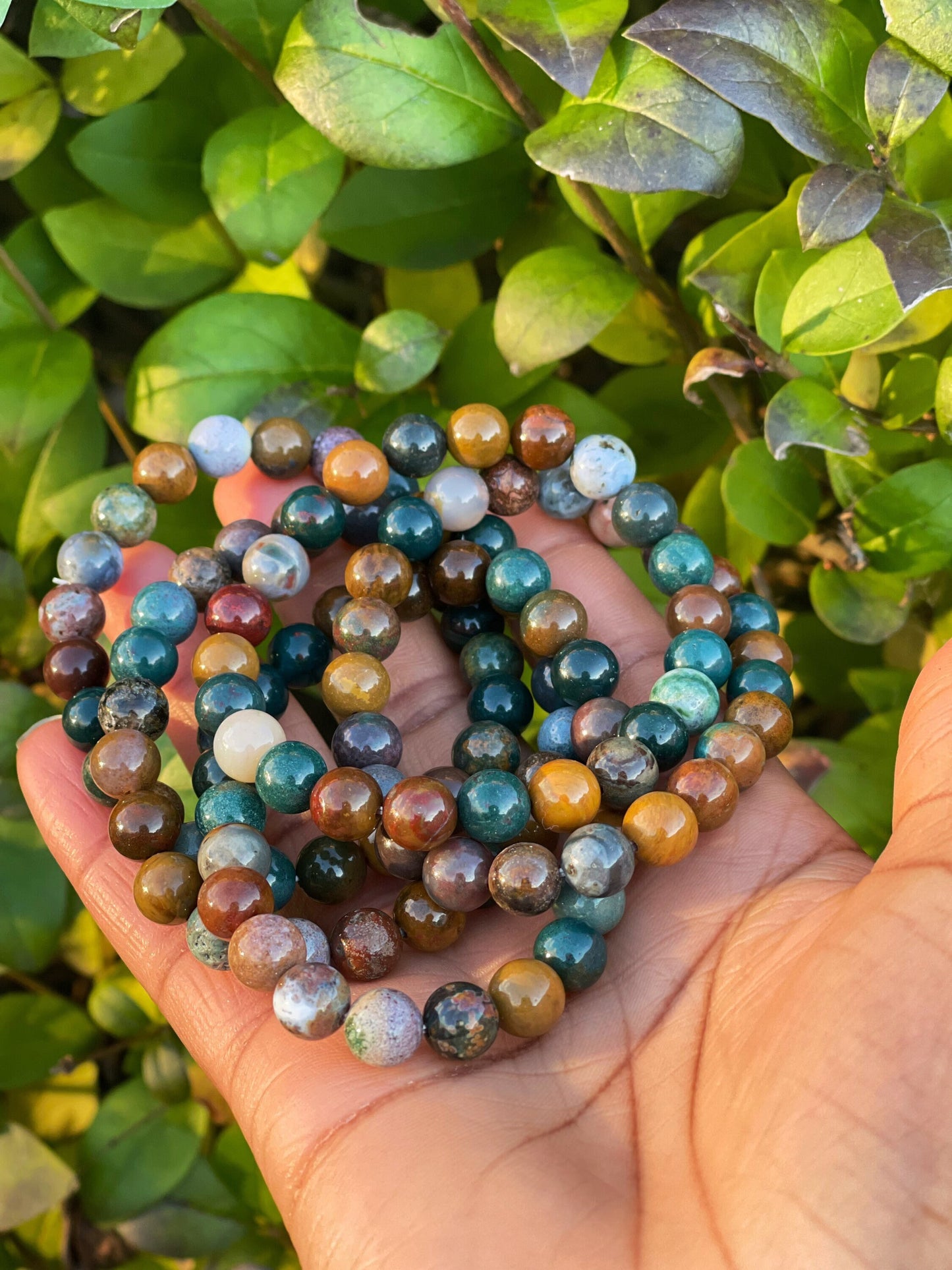 Ocean Jasper Bracelet, Gemstone Bracelet, Men Bracelet, Women Bracelet, Spiritual Awakening, Chakra Healing Crystals Bracelet, Crystal Gifts