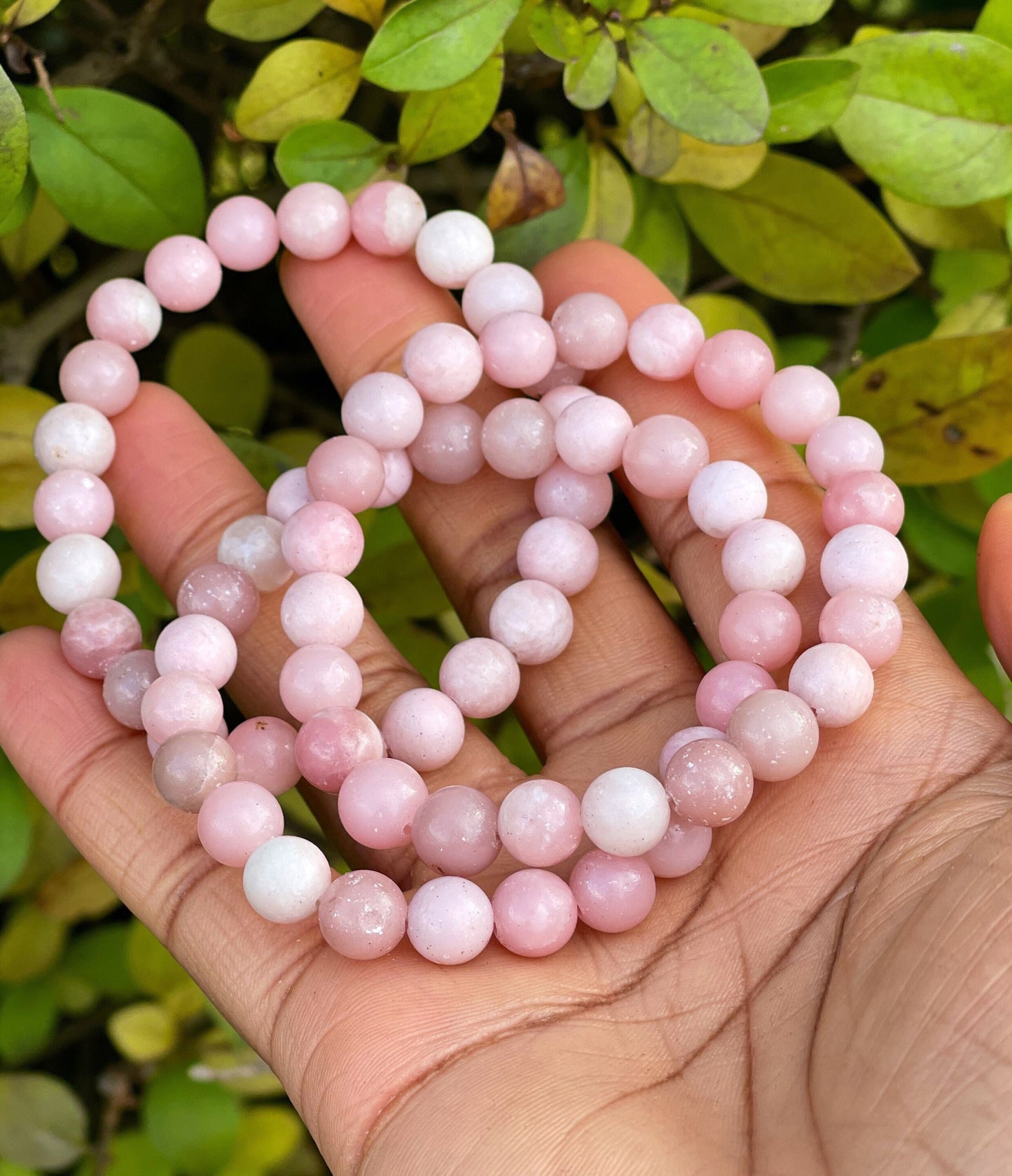 Pink Opal Bracelet, Healing Crystals, Pink Crystal, Gemstone Bracelets, Crystal Jewelry, Natural Beads, Beaded Bracelets, Pink Opal Jewelry