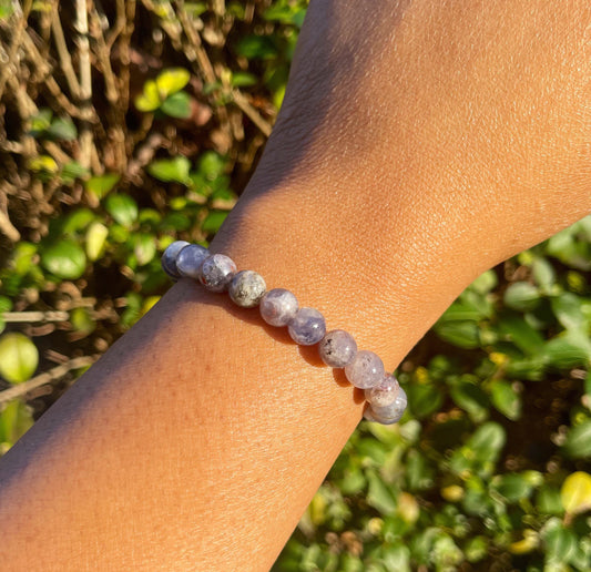 Iolite Bracelet, Healing Crystals, Beads Bracelet, Chakra Healing Gemstones, Iolite Jewelry, Crystal Gifts, Gems Jewellery, Crystal Jewelry