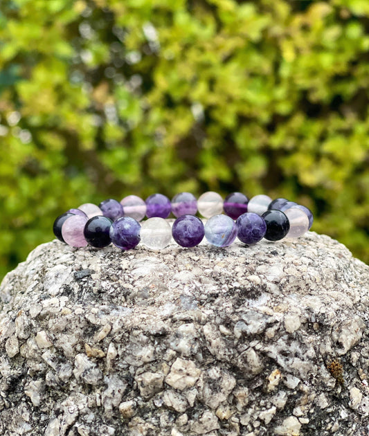 Purple Fluorite Bracelet, Gemstone Bracelet, Healing Crystals, Women Bracelets, Crystal Bracelet, Studying, Friendship Gift, Gift for her