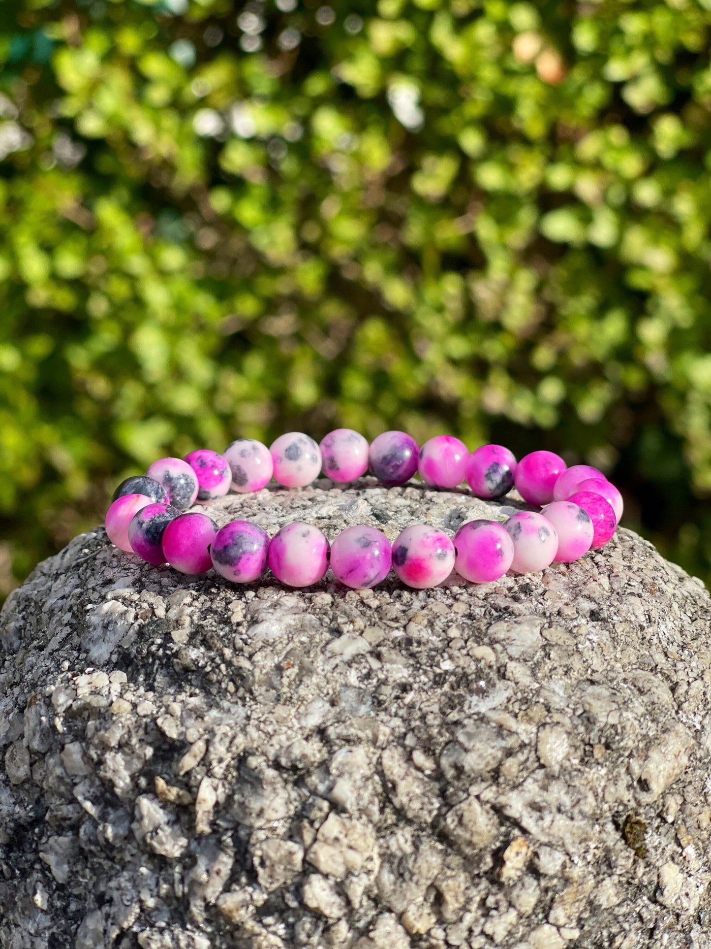 Persian Hot Pink Jade Bracelet, Healing Crystals, Crystal Jewelry, Bracelet For Girls, Chakra Friendship Bracelet, Birthday Gift, Gemstones