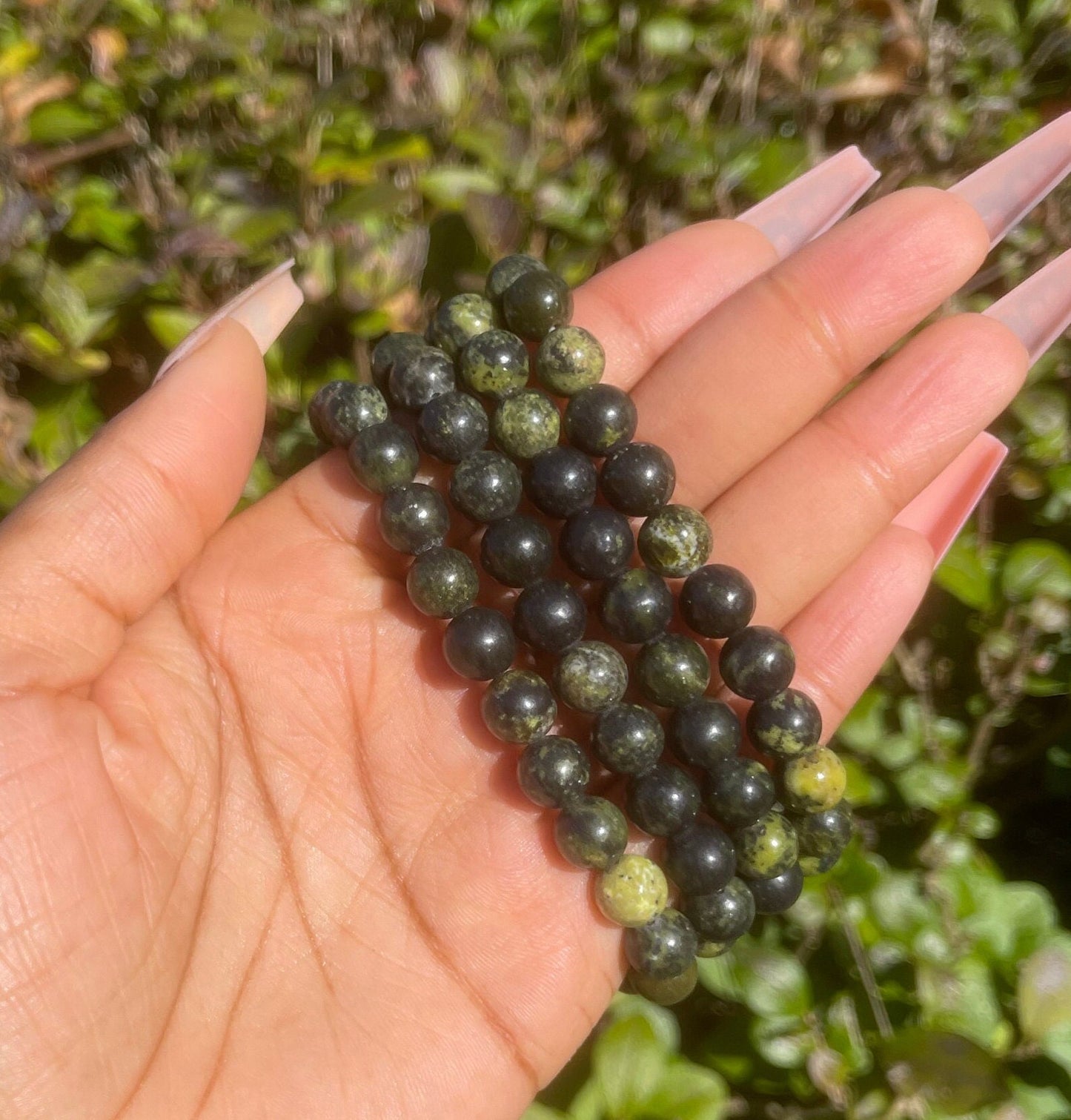 Serpentine Bracelet, Gemstone Bracelet, Crystal Bracelet, Healing Crystals, Jade Beaded Jewelry, Green Bracelet, Chakra Bracelets For Men