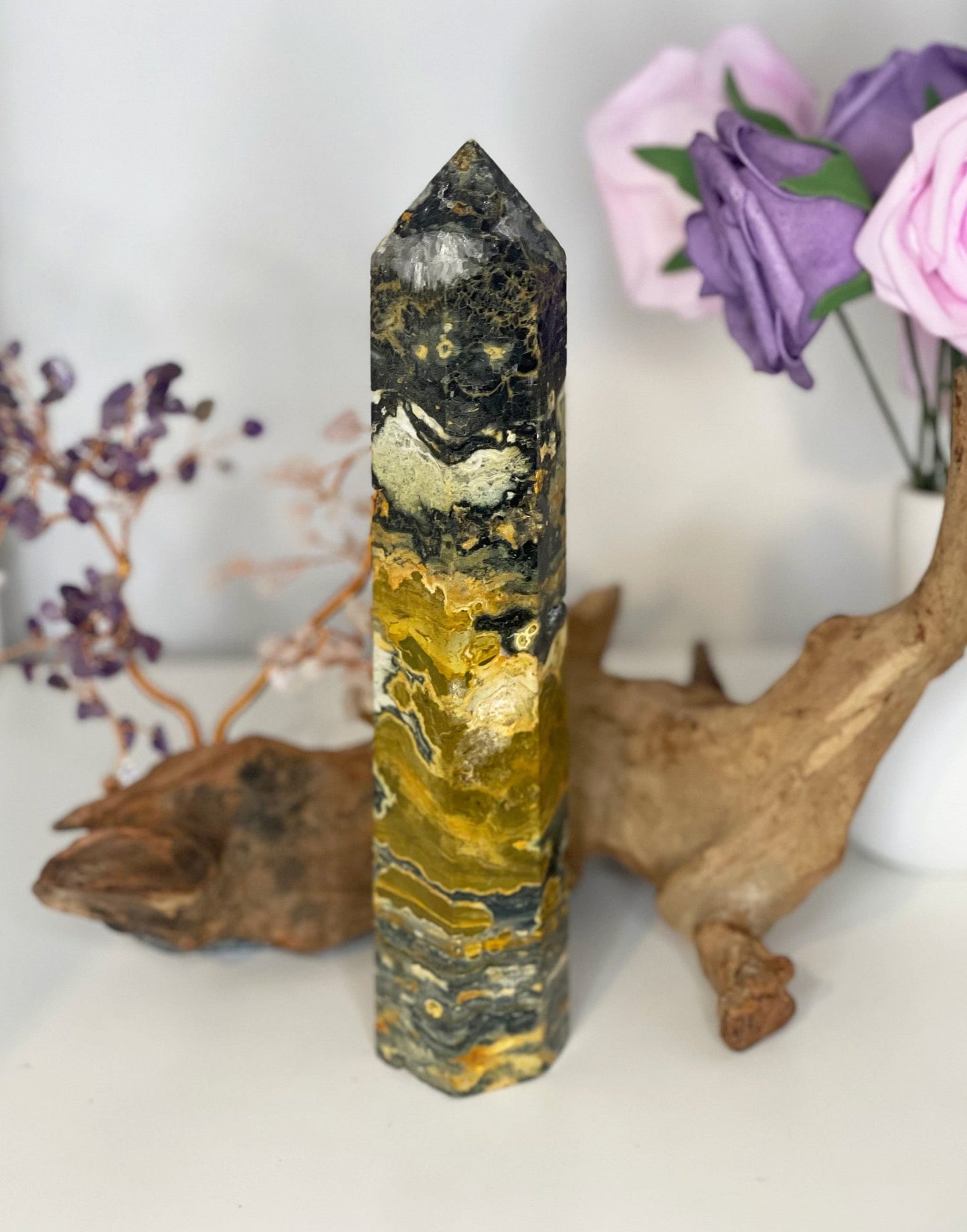 Ocean Jasper Tower, Healing Crystals, Gemstone Tower, Jasper Tower, NaturalTower points, Reiki Chakra Healing, Large Crystals, Home Décor