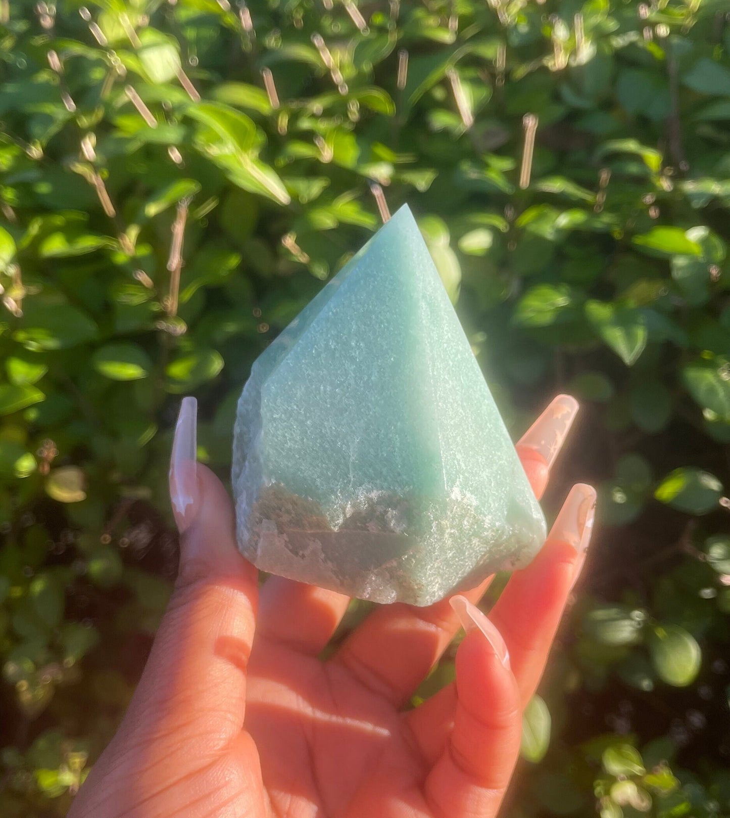 Green Aventurine Raw Polished Point, Crystal Pyramid, Crystal Gifts, Healing, Big Crystals, Money Good Luck, Prosperity Gemstone, Home Decor