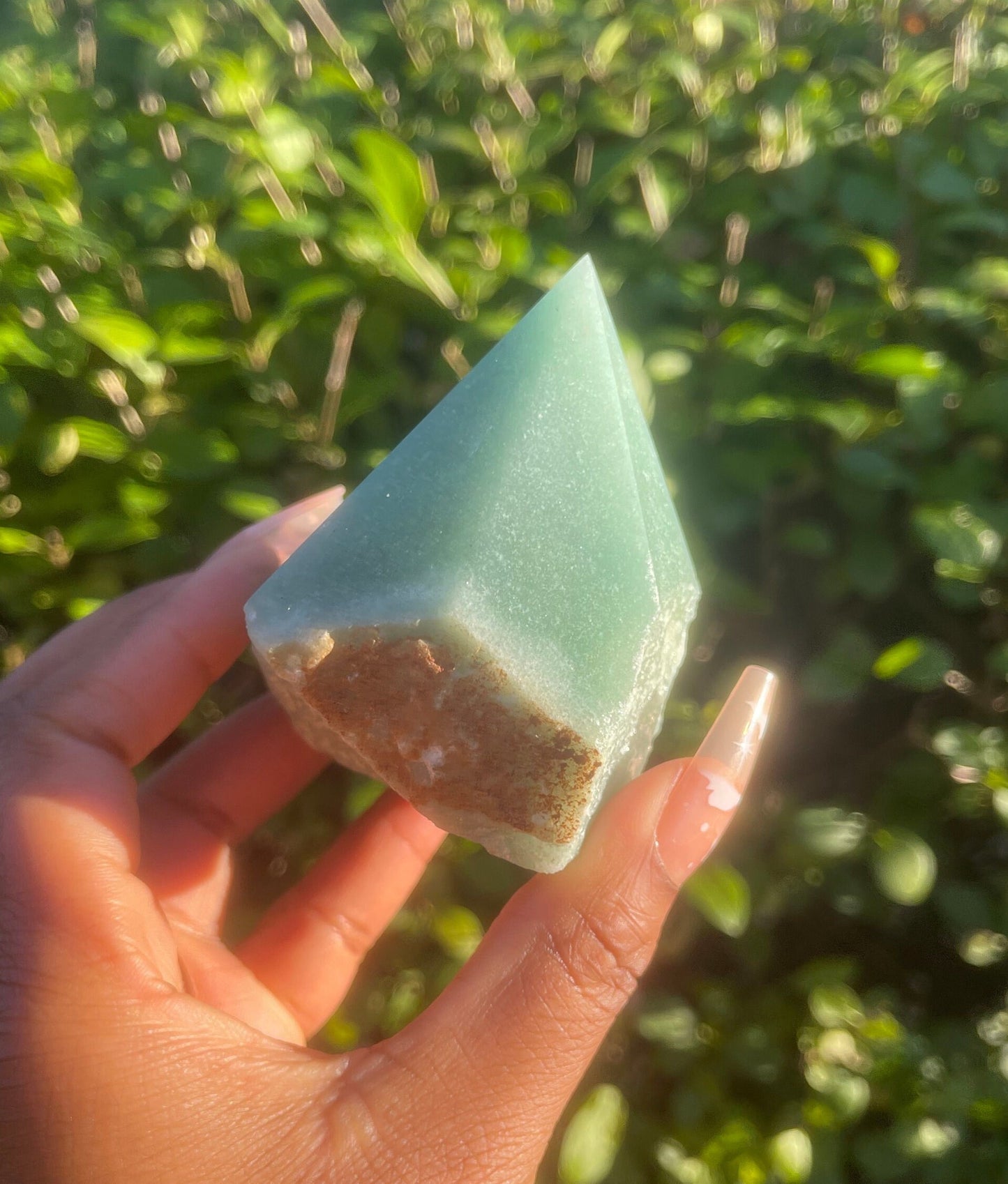 Green Aventurine Raw Polished Point, Crystal Pyramid, Crystal Gifts, Healing, Big Crystals, Money Good Luck, Prosperity Gemstone, Home Decor